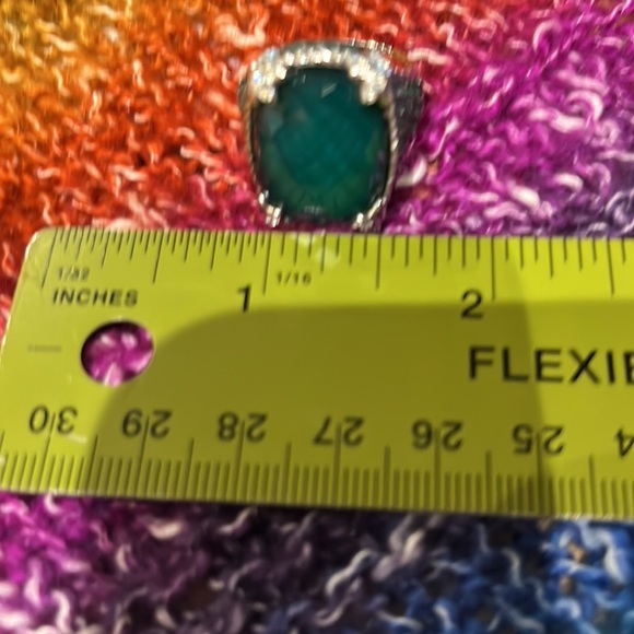 Judith Ripka Sterling Monaco Green Goddess Ring with emeralds. - Picture 9 of 9